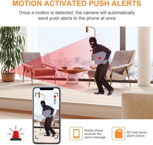 This magnetic miniature camera is difficult to spot. It features 1080p HD Wi-Fi and can be used both indoors and outdoors. It's a home security camera with night vision and motion detection alarm functions.