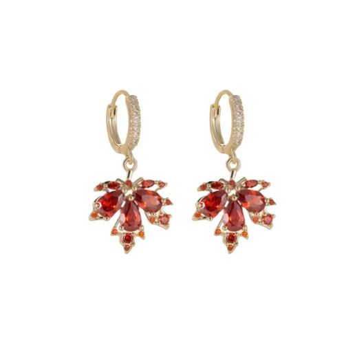 Autumn Leaves Rhinestone Drop Earrings