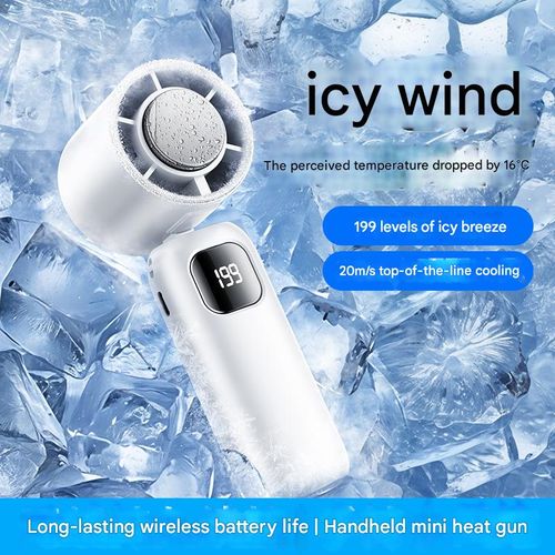 Semiconductor cooling ice pack high-speed mini fan, outdoor portable handheld fan, USB rechargeable, foldable neck fan.