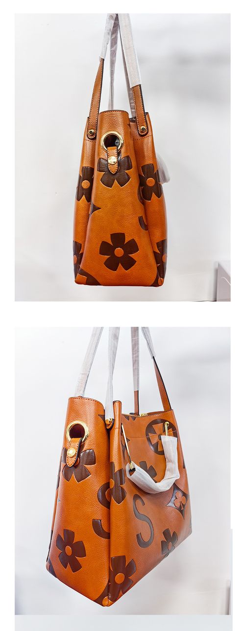 Women's Fashionable Floral Embossed Handbag Set, Including Large Capacity Handbag & Crossbody Bag, Trendy Versatile Daily Commuting Bag Set