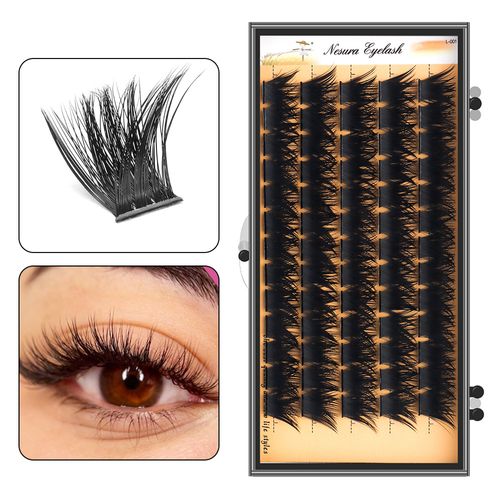 A beauty secret: natural-looking eyelash extensions, 0.07mm thick, naturally full and voluminous, segmented design, 80D false eyelashes, 15mm natural eyelash extension.