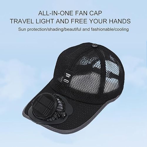 Chapeau De Ventilateur Solaire | Chapeau Avec Ventilateur De Refroidissement | Chapeau De Soleil D'été Avec Ventilateur À Énergie Solaire | Chapeau De Ventilateur De Casquette De Baseball Respirant
