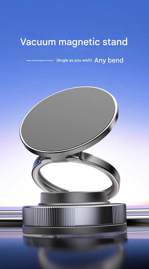 Phone Holder - 360° Adjustable Vacuum Magnetic Phone Mount, a highly-rated and stable magnetic car phone holder with a foldable design, suitable for cars, gyms, and bathrooms (Black)