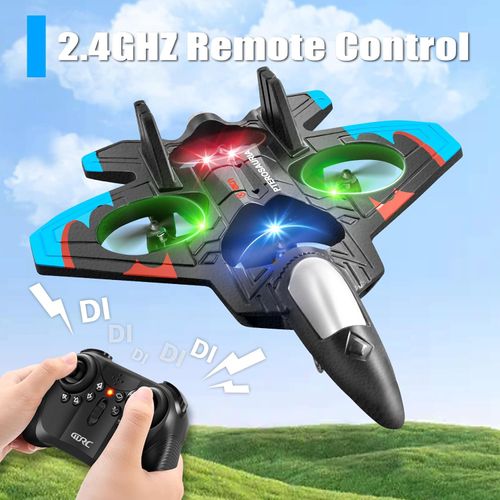 4DRC V32 Foam Remote Control Airplanes RC Planes for Kids Adults, RC Airplane Fighter Jet with Light, 360° Flip Fighter Jet Toys, Stunt Roll, Airplane Toy Gifts for Kids Boys