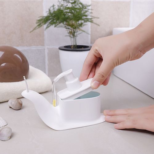 Liquid Soap Dispenser, Snail Shape Lotion Hand Soap Dispenser, Refillable Liquid Soap Foaming Pump Dispenser Detergent Sanitizer Lotion Bottle for Kitchen Bathroom 120ML(Brown)