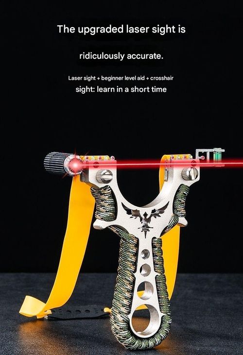 Trident Alloy Slingshot Catapult with Laser Durable Outdoor Target Shooting Game Slingshot