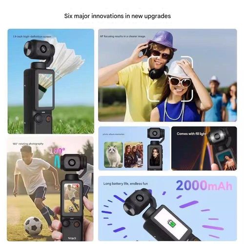 This portable 4K video recorder features a 180° rotating lens and is a pocket-sized vlog camera. It supports audio and video recording, boasts over 7 hours of battery life, and can be used as a handheld POV camera. A 32GB memory card is included (cash on delivery).