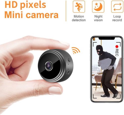 This magnetic miniature camera is difficult to spot. It features 1080p HD Wi-Fi and can be used both indoors and outdoors. It's a home security camera with night vision and motion detection alarm functions.