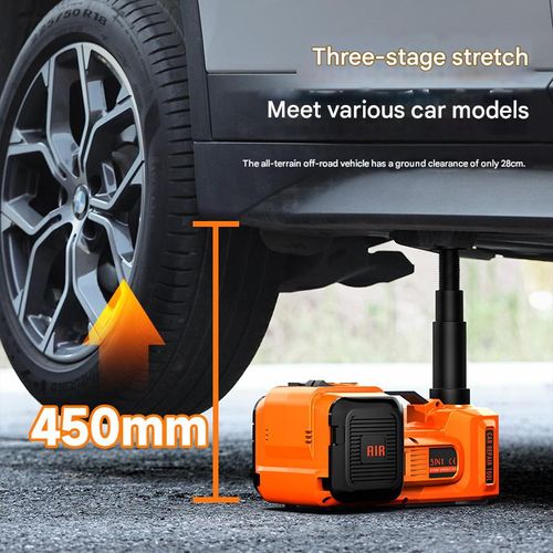 5-ton electric jack, 12V electric vehicle jack set, with electric impact wrench and tire inflator, remote controller with LED light, suitable for tire changing of cars, SUVs and sedans, emergency repairs (cash on delivery).