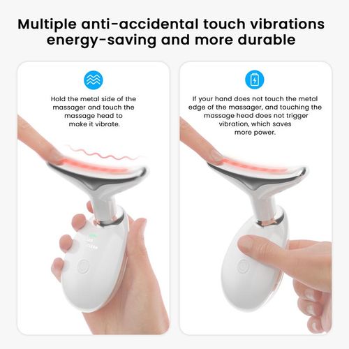 Cotsoco 7 Color Facial Massager Tool, Facial and Neck Massager with 7 LED Light, Skin Care Device, Suitable for Neck Facial Leg, Gift for Women Mother