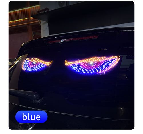 Translation: Dynamic Demon Eye Expression Car Sticker LED Display for Trucks, Cars - Front and Rear Windshield Light