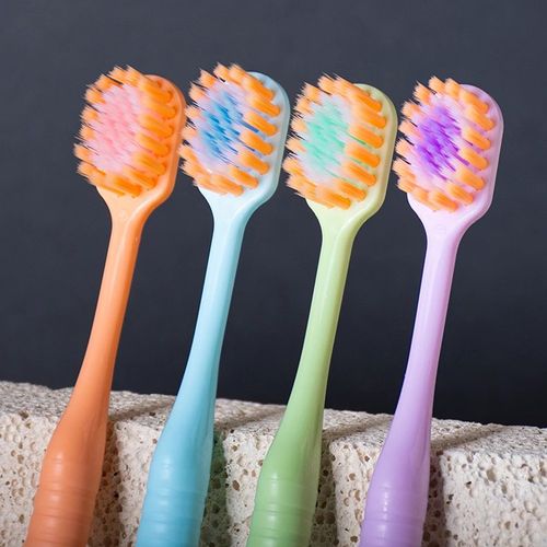 Cylinder Toothbrush, Soft Manual Toothbrush with Silk Bristles, Gentle Cleaning Toothbrush for Sensitive Teeth and Gums, Compact Head, Packaged in A Clear Cylinder. (10 Pcs)