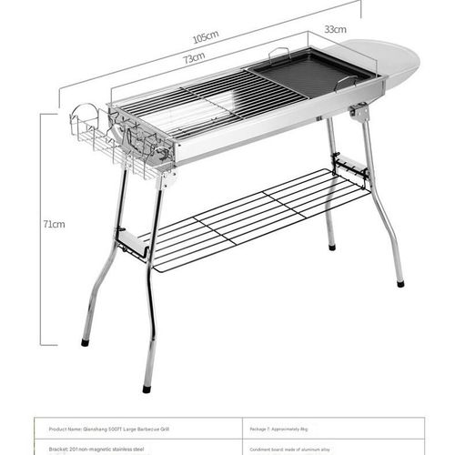 Grill Side Table Storage Tray Stainless Steel Bbq Accessory for Outdoor Grilling Compact Design for Seasoning and Utensil Organization for Barbecue Season