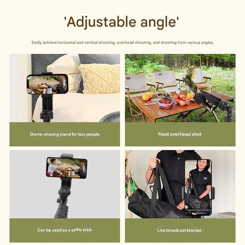 Selfie stick stand, integrated live streaming device, aluminum alloy floor-standing telescopic photography tripod.