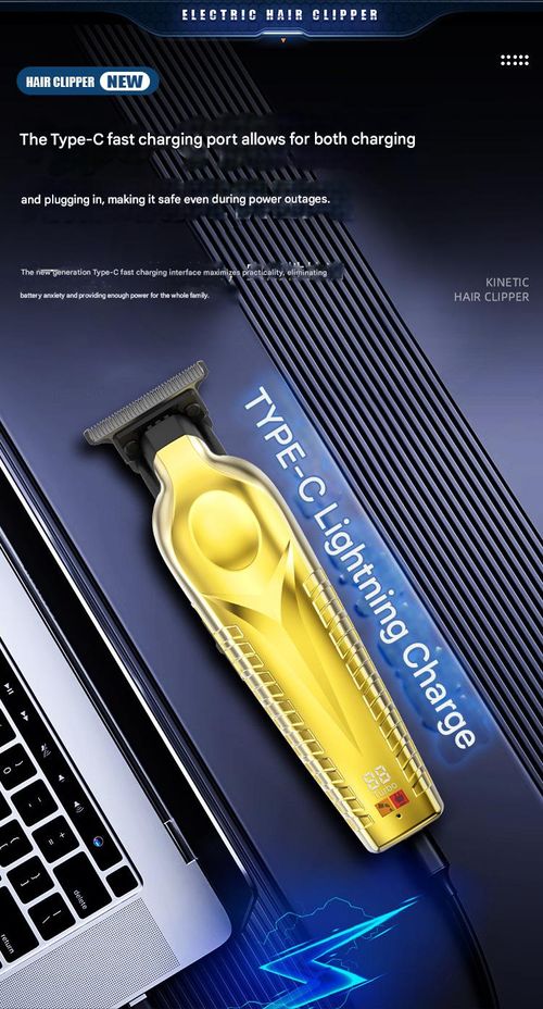 Men's electric hair clipper, designed for styling, fast charging, digital display, won't snag hair, perfect for detailed haircuts (shipping included, cash on delivery available). Silver version.