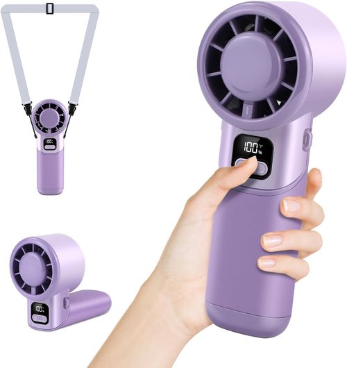 Semiconductor cooling ice pack high-speed mini fan, outdoor portable handheld fan, USB rechargeable, foldable neck fan.