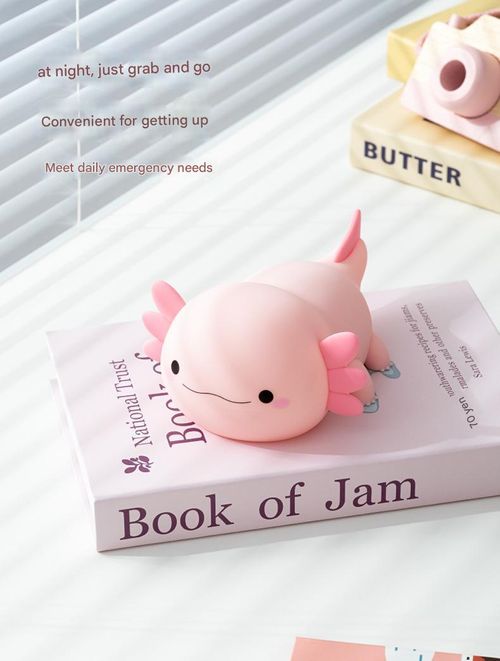 Axolotl Kids Night Light, Cute Axolotl Lamp Gift Rechargeable Table Lamp Bedside Lamp, LED Animal Silicone Baby Night Light, Cute Room Decor Night Light Suitable for Kids Girls and Boys
