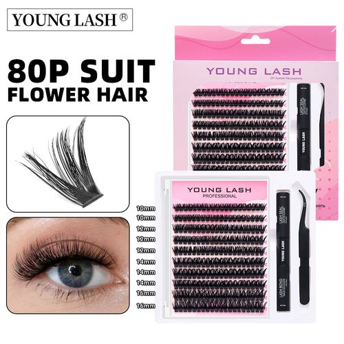 Eyelash Extension Secret: Natural and realistic eyelash extensions, 0.07mm thick, naturally full, segmented design, 80D false eyelashes, 10-16mm natural length. (Tools included, cash on delivery available)