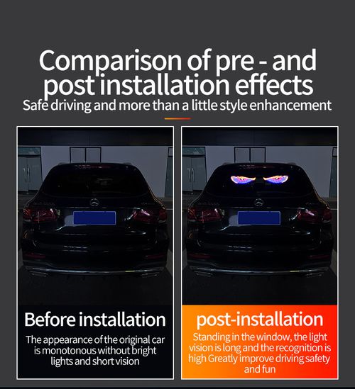 Translation: Dynamic Demon Eye Expression Car Sticker LED Display for Trucks, Cars - Front and Rear Windshield Light