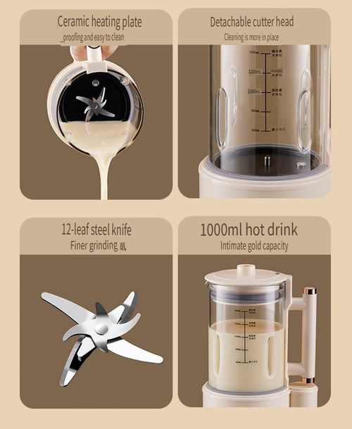 Silent Fruit Blender & Soy Milk Maker — 1.5L Large Capacity, Ultra-Quiet 48dB Operation, 12-Blade Stainless Steel Cutter, Auto-Cleaning Function, 110V–220V Universal Voltage