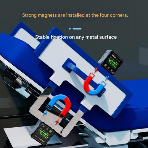 LABART LCD Digital Angle Finder with Laser Level, 4-Side Strong Magnetic Angle Gauge, Cube Inclinometer Level Miter Protractor with Data Retention Function, for Table Saw, Woodworking Measuring Tool