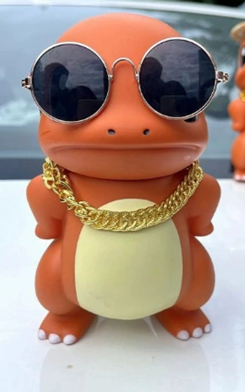 Charmander Glasses Necklace Deco Pokemon Anime Action Figures Car Toys Model Kawaii Collect Dolls Kids Christmas Gift