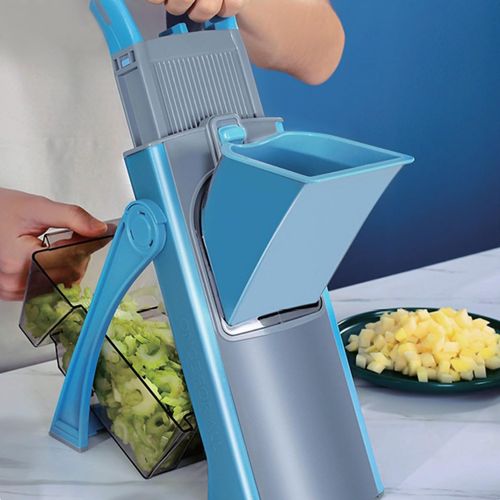 Food slicer, adjustable thickness vegetable chopper, onion slicer, tomato slicer, multi-functional kitchen food and fruit slicer.