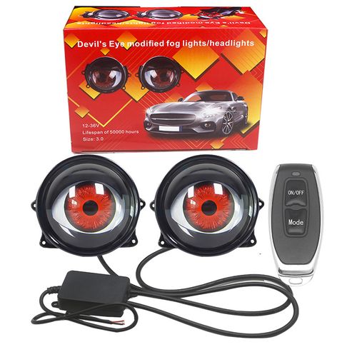 Demon Eye LED Dynamic Car Projector Headlights, Ambient Light Modification, Universal for Cars and Motorcycles.