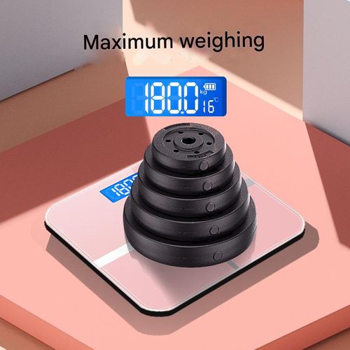 Weight Scale Precise Digital Body Weight Bathroom Scale Tempered Glass with Lighted LCD Display Step-On Technology 400 lbs Round Corner Design