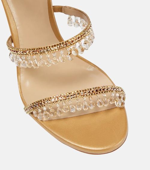New crystal pendant snake-shaped rhinestone tassel high-heeled sandals (cash on delivery) High-end women's beautiful shoes 235