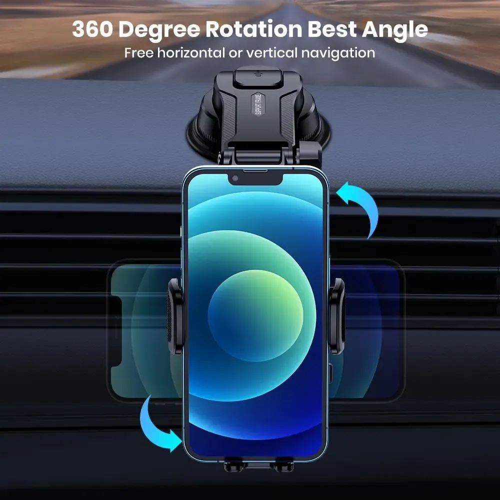 360° Rotation Suction Cup Car Phone Holder, Phone Suction Pad Dashboard Navigation Mount, Universal Smartphone Holder, Adjustable Hands-Free Phone Mount for Car Dashboard