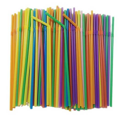 100pcs Colorful Reusable Plastic Drinking Straws with Straw Cap, 0.24 Inch Diameter, DIY Craft Straw for Cocktails & Drinks, Party Supplies