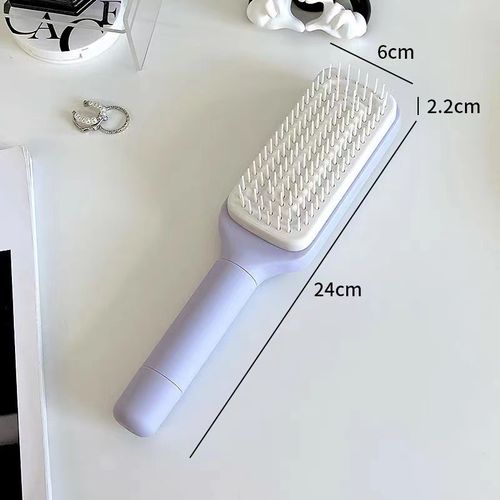 Easy Clean Hair Brush with Retractable Bristles, Anti Static Massage Comb Brush for Effortless Hair Removal and Cleaning
