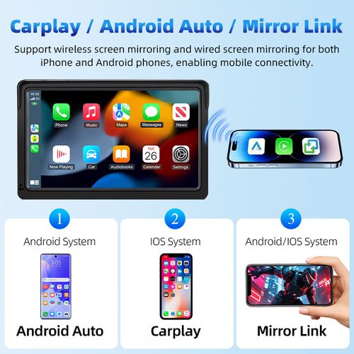 PASLDA 2026 Upgraded Wireless CarPlay Screen for Android and iPhone The Ultimate Portable CarPlay Adapter for Seamless In-Car Entertainment