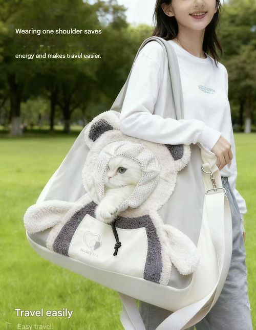 This adorable canvas shoulder bag is perfect for cats and small dogs, as well as medium-sized cats. It's portable, durable, and makes a wonderful gift for cat and dog lovers.