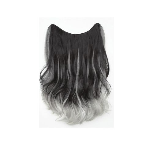 Synthetic Long Curly Gradient Wig with Paris Painted Patches - Increased Hair Volume, Fluffy Hair Extensions