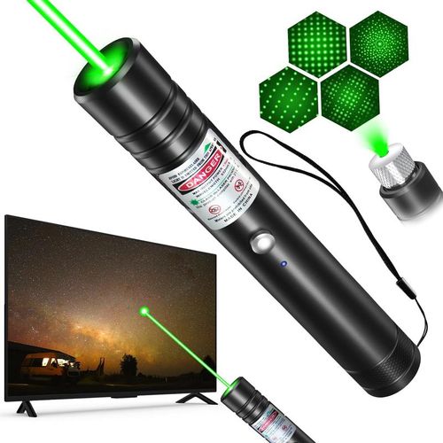 This rechargeable green laser pointerline light flashlight features long-distance illumination and can be used for presentations, as a cat toy, and is suitable for various occasions such as offices, outdoor activities, astronomical observation,