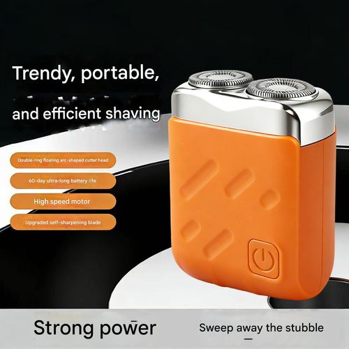 Mini Dual-Head Electric Razor: Portable, Long-Lasting Rechargeable Shaver for Men