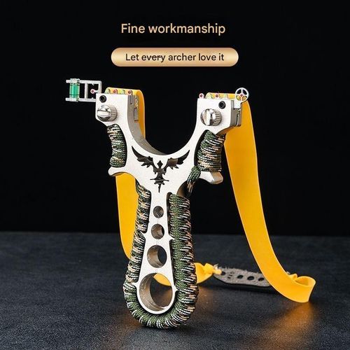 Trident Alloy Slingshot Catapult with Laser Durable Outdoor Target Shooting Game Slingshot