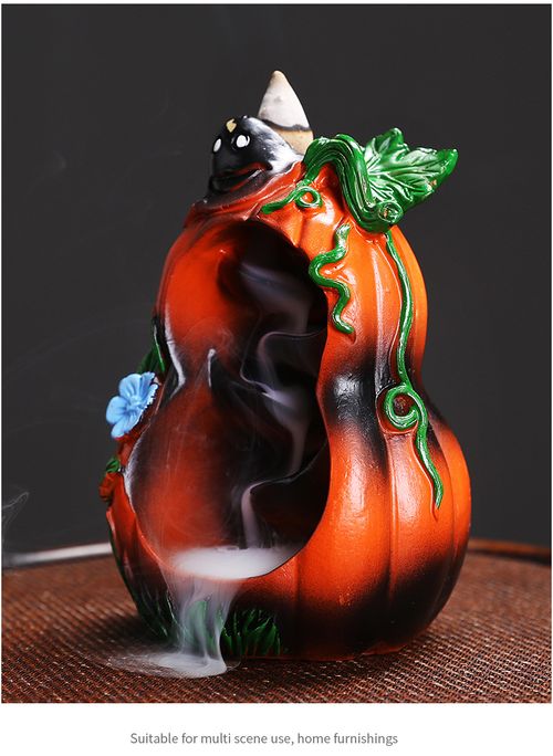 Easter Reverse Flow Incense burner decoration creative Halloween resin mushroom pumpkin reverse flow incense burner