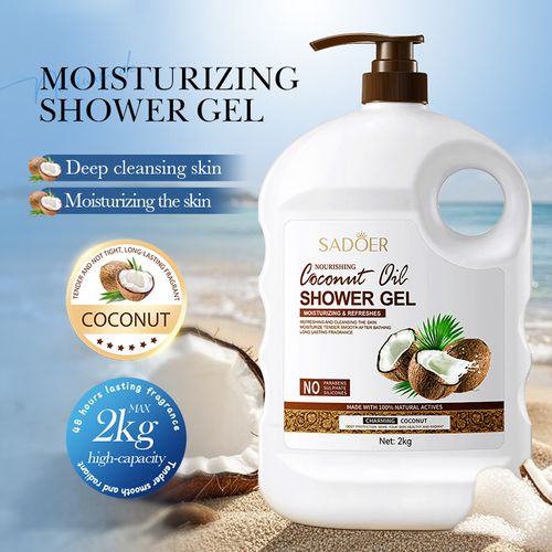 SADOER Organic Coconut Oil Nourish Body Wash Cleansing Moisturizing Refreshing Rich Foam Anti-acne Body Bath Shower Gel 2KG
