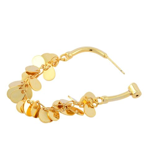 Luxury Gold-Plated Butterfly Flower Fringe Earrings: Waterproof Electroplated U-Shaped Hoop with Pearl Drop, Shiny Heavy Metal Tassel Chain Design for Trendy Party & Daily Elegant Style