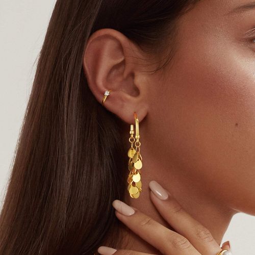 Luxury Gold-Plated Butterfly Flower Fringe Earrings: Waterproof Electroplated U-Shaped Hoop with Pearl Drop, Shiny Heavy Metal Tassel Chain Design for Trendy Party & Daily Elegant Style