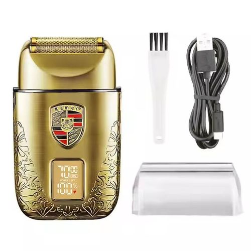 Kemei KM-T93 Electric Shaver: New Metal Reciprocating Floating Blade, LED Digital Display Razor for a Ultra-Clean Shave