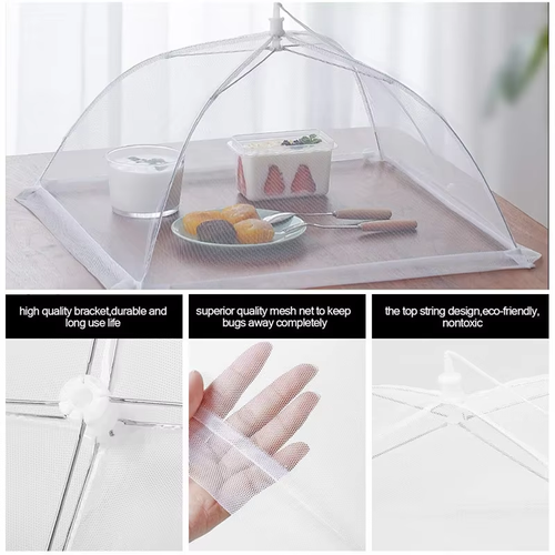 Small Foldable Pop-Up Mesh Food Cover - Reusable Dust & Insect Proof, Protective Net for Kitchen, Outdoor Picnics & Barbecues