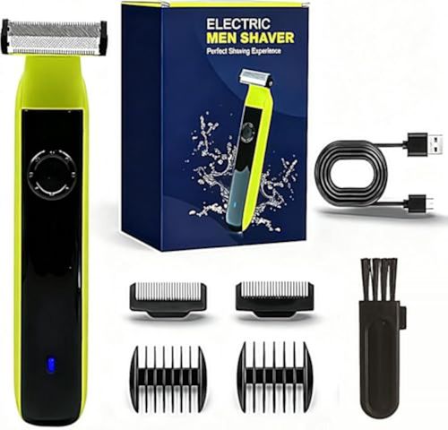 2025 New Men's Electric Hair Trimmer - Full-Body Washable, USB-C Fast Charging, 3-in-1 for Beard Body Hair Facial Grooming, Adjustable Comb + Dual Moving Blades, Painless Shaving (Wet & Dry Use), Low Noise & Portable Multifunctional Shave