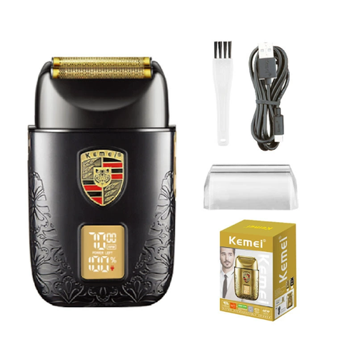 Kemei KM-T93 Electric Shaver: New Metal Reciprocating Floating Blade, LED Digital Display Razor for a Ultra-Clean Shave