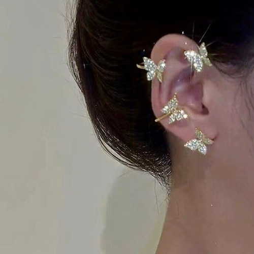 Trendy Hole-Free Elf Butterfly Ear Cuff - Light Luxury Diamond-Studded Earrings