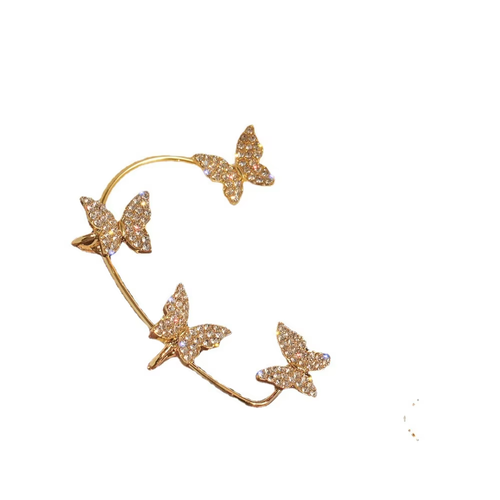 Trendy Hole-Free Elf Butterfly Ear Cuff - Light Luxury Diamond-Studded Earrings