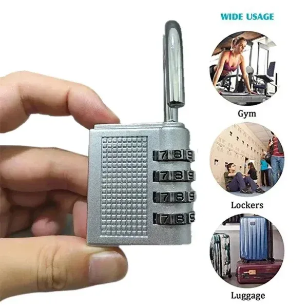 4 Dial Digit Combination Padlock Heavy Duty Weatherproof Code Resettable Changeable Lock Outdoor Use for Door Cabinet Safely